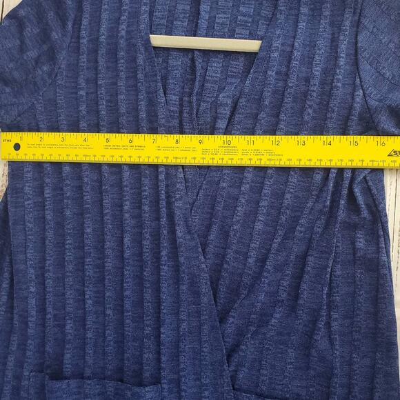 Lularoe Midi Dustrer Size S Open Lightweight Long Line Navy Blue Ribbed Coverup - Picture 7 of 9